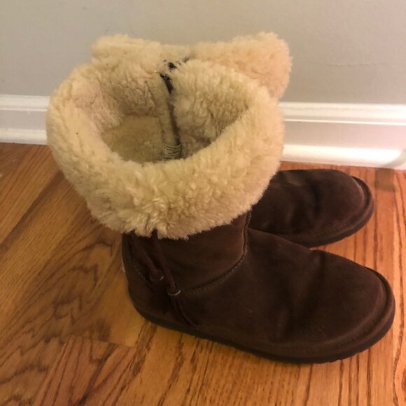 UGG Plumdale Fur Cuff Chestnut Boots - Picture 7 of 9